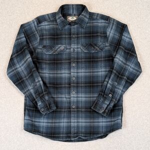 Arborwear Chagrin Flannel Shirt Men's Medium Blue Plaid Cotton Button Workwear